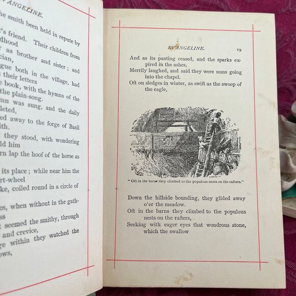 Ca 1890s Vintage Book: Evangeline and Other Poems by Henry W. Longfellow - Picture 5 of 12